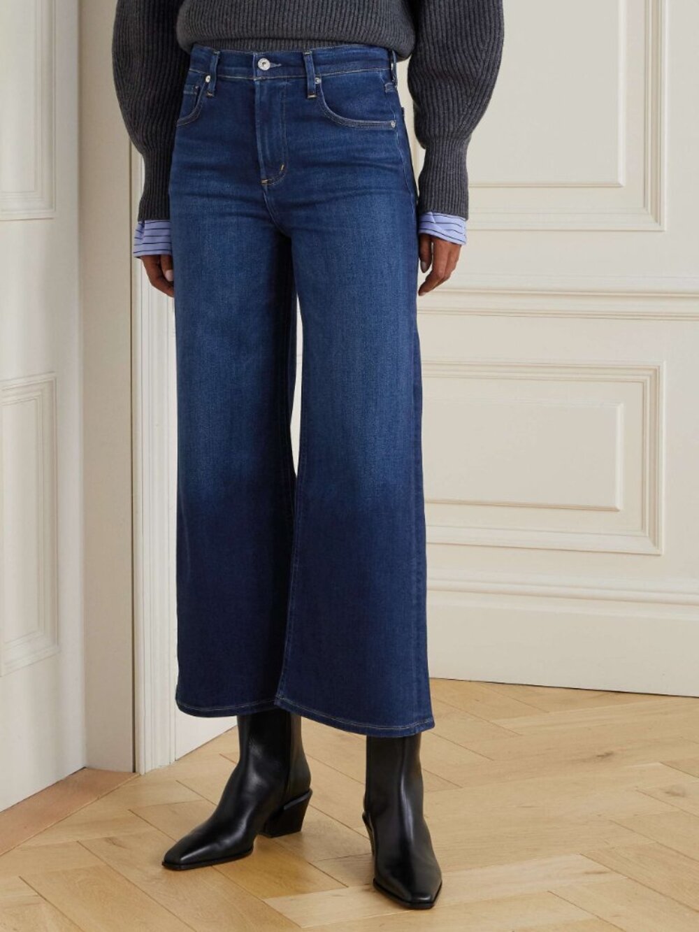 Citizens Of Humanity Lyra Cropped High Rise Wide Leg Jeans Nice Stretch 28 EUC!